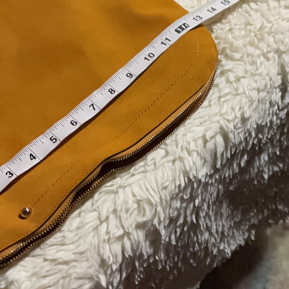 Stunning, yellow mustard suede and leather hobo bag - Picture 9 of 16